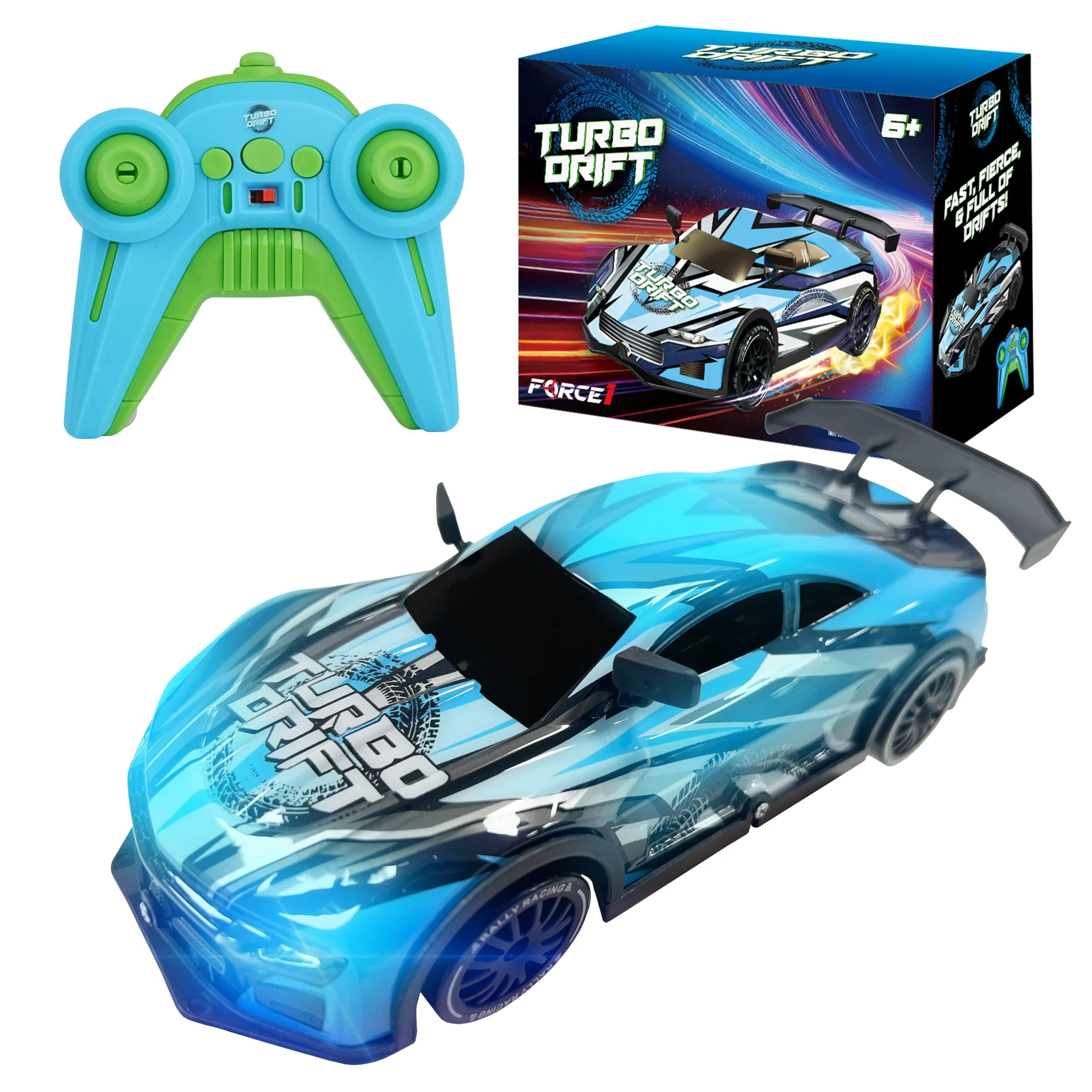 TurboDriftBlu_MainImage Force1 High-Speed Drift RC Car – Blue - Image 1