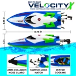 Force1 Velocity X H102 LED RC Boat - Image 2